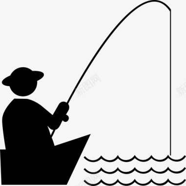 钓鱼渔船图标图标