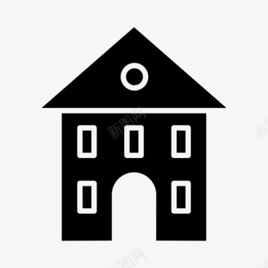 房屋建筑物建筑块图标图标