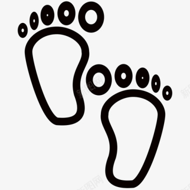 脚印脚人的脚印图标图标