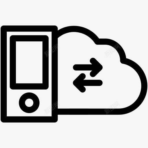 设备与云同步应用程序移动图标svg_新图网 https://ixintu.com 云 应用程序 智能手机 移动 设备与云同步