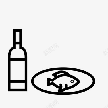 餐酒鱼图标图标