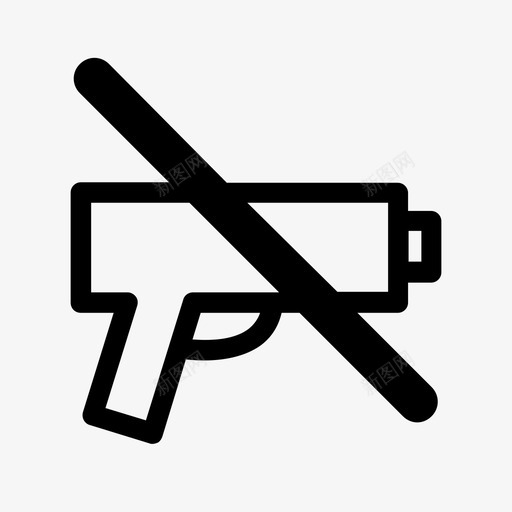 没有枪武器图标svg_新图网 https://ixintu.com 武器 没有枪