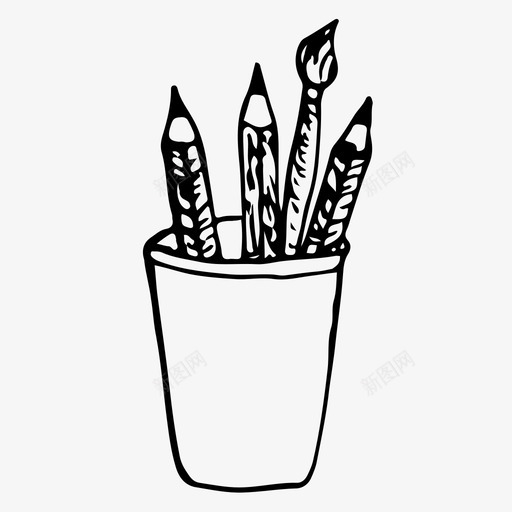 铅笔架办公室铅笔图标svg_新图网 https://ixintu.com 办公室 手绘 素描 铅笔 铅笔架