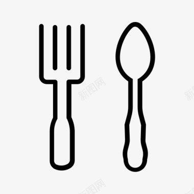 银器餐具叉子图标图标
