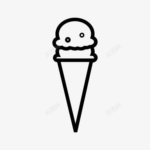 冰淇淋筒美味食品甜点图标svg_新图网 https://ixintu.com 冰淇淋筒 双勺 甜点 美味食品 食物收集1