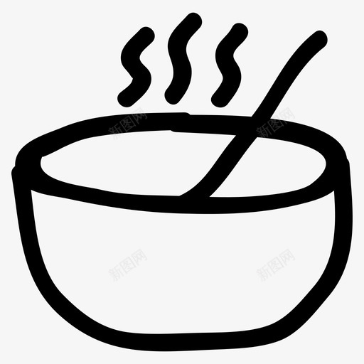 食物碗酒店图标svg_新图网 https://ixintu.com 汤 汤匙 碗 酒店 食物 食物和饮料手绘