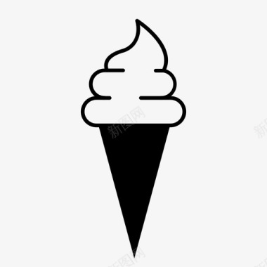 冰淇淋筒调味品冰淇淋图标图标