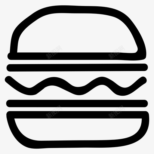 汉堡芝士汉堡食品图标svg_新图网 https://ixintu.com 手绘食品和饮料 汉堡 芝士汉堡 酒店 食品