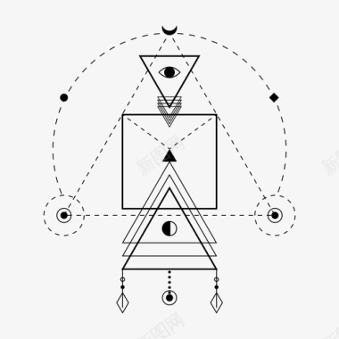 神圣几何炼金术时髦图标图标