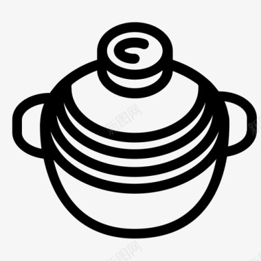 多瑙锅唐纳贝锅粘土锅图标图标