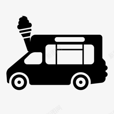 冰淇淋车食品车冰淇淋图标图标