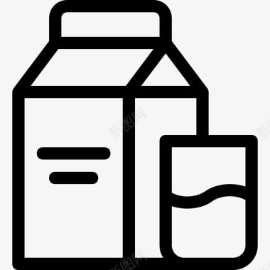 牛奶盒子饮料图标图标