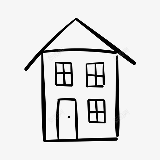 房屋手绘住宅图标svg_新图网 https://ixintu.com 住宅 房屋 房屋贷款 手绘