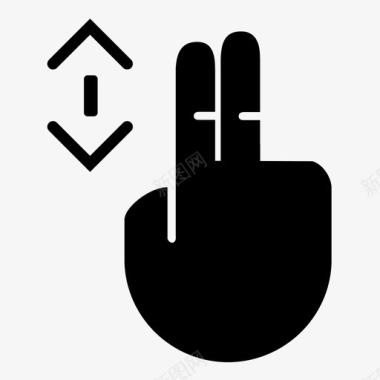 两个手指滚动应用程序多媒体图标图标