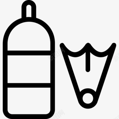 水肺缸气罐氧气瓶图标图标