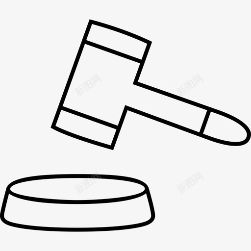 拍卖案件结案图标svg_新图网 https://ixintu.com 拍卖 木槌 案件 法官 细线 结案