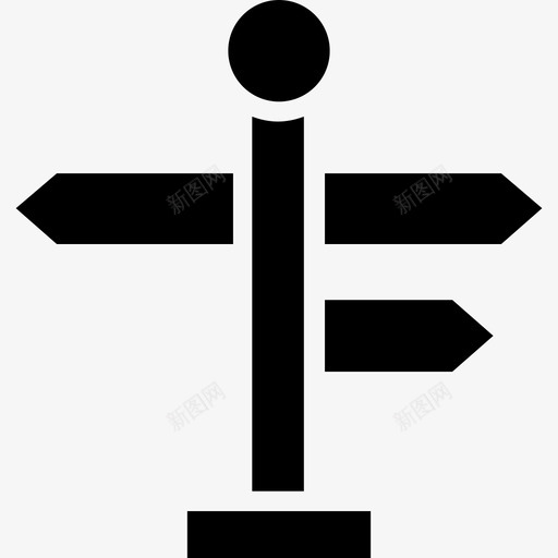 十字路口路标指引道路方向图标svg_新图网 https://ixintu.com 三个箭头 十字路口路标 指引 支撑 方向标志符号 道路方向