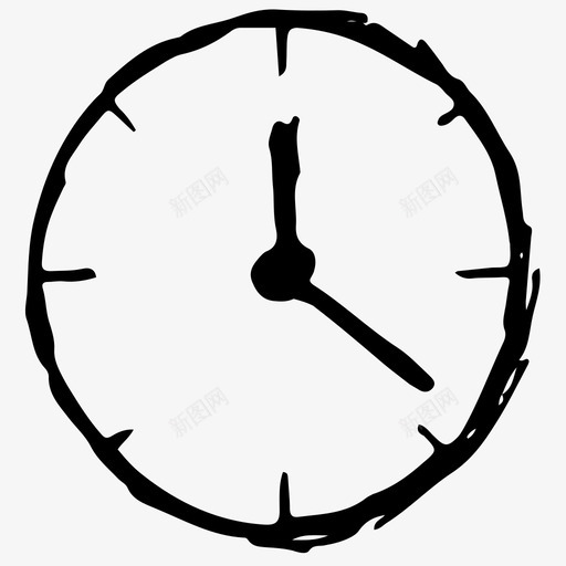 时钟时间草图图标svg_新图网 https://ixintu.com 时钟 时间 草图