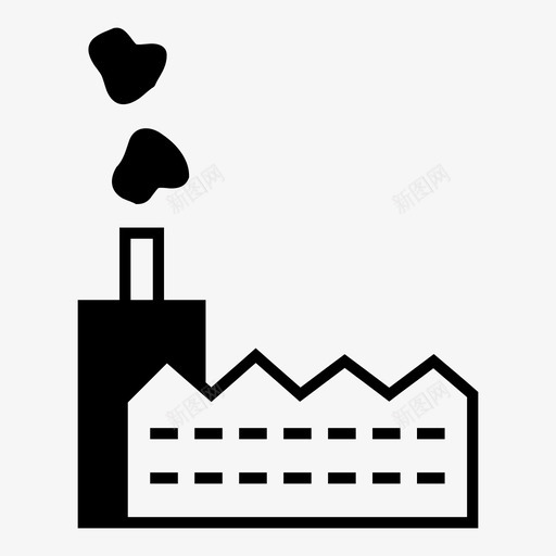 工厂建筑工业图标svg_新图网 https://ixintu.com 制造业 工业 工厂 建筑 烟雾