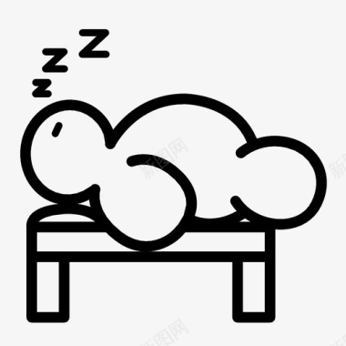 睡觉躺下休息图标图标