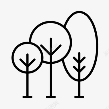 树木农业花园图标图标