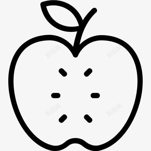 半苹果苹果片水果图标svg_新图网 https://ixintu.com 健康饮食 半苹果 水果 苹果片 苹果系列图标