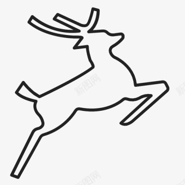 麋鹿动物鹿图标图标