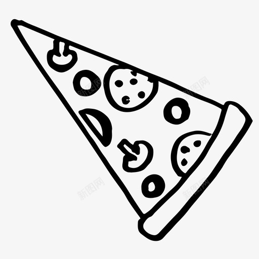 披萨食物手绘图标svg_新图网 https://ixintu.com 手绘 披萨 素描 素描图标 食物