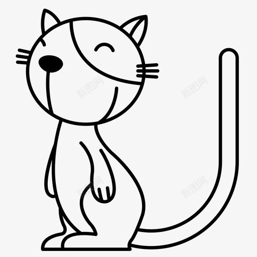 猫u字母表动物图标svg_新图网 https://ixintu.com 动物 可爱 字母 字母表 猫u