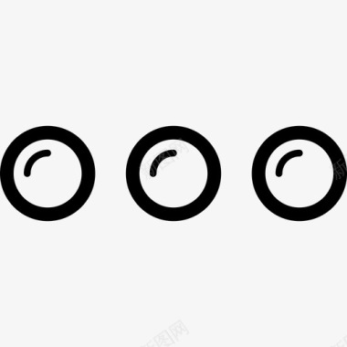 三个水平按钮形状优雅的界面图标图标
