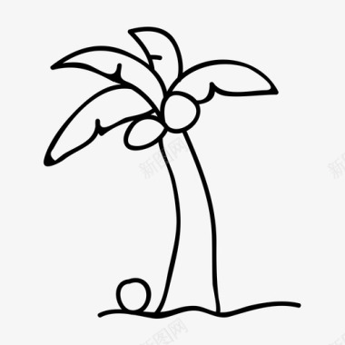 棕榈树椰子放松图标图标
