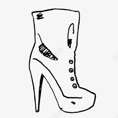 高跟踝靴女式女鞋图标图标