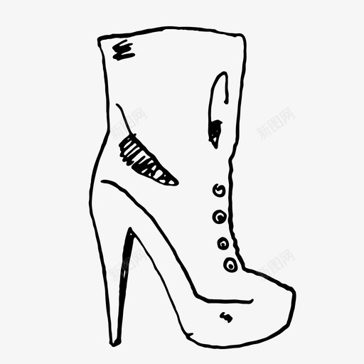 高跟踝靴女式女鞋图标svg_新图网 https://ixintu.com 女式 女鞋 高跟踝靴