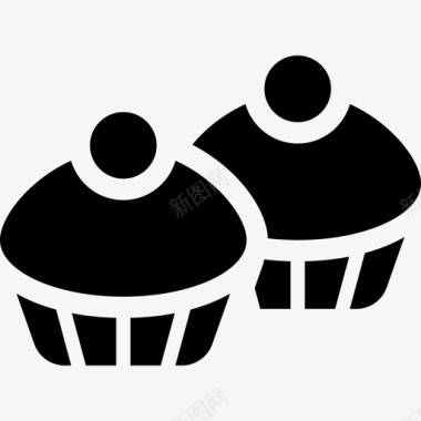 两个松饼食物复活节图标图标