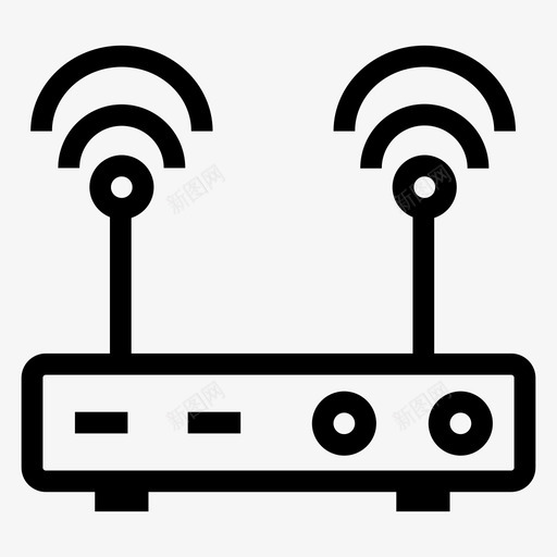 wifi路由器设备信号图标svg_新图网 https://ixintu.com wifi路由器 信号 技术 数据分析和数据存储线图标 设备