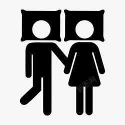一对夫妇一对夫妇在床上爱性图标高清图片