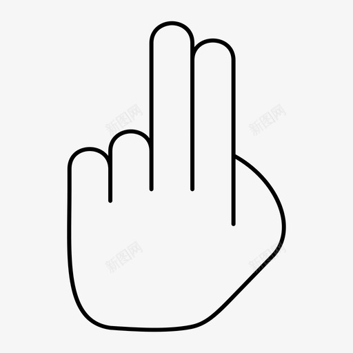 两个手指指向双击手图标svg_新图网 https://ixintu.com 两个手指指向 双击 手 线框