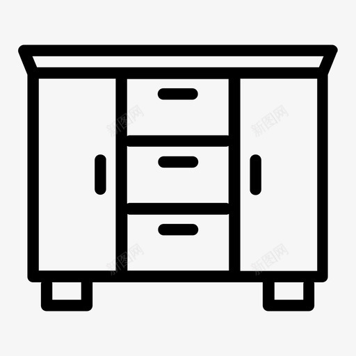 餐具柜橱柜家具图标svg_新图网 https://ixintu.com 家具 架子 桌子 橱柜 餐具柜