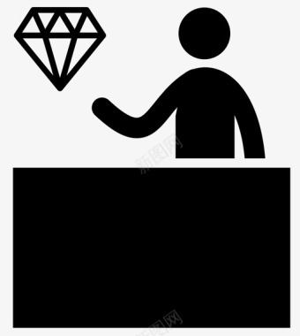珠宝商桌子钻石图标图标