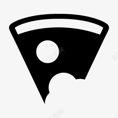 披萨片咬快餐图标图标