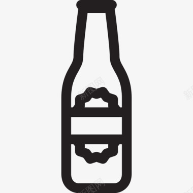 给啤酒瓶食物酒吧烈酒贴上标签图标图标