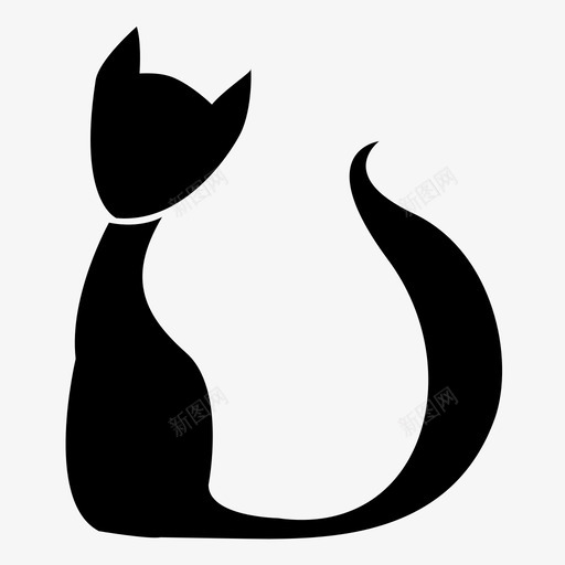 猫动物优雅图标svg_新图网 https://ixintu.com 优雅 动物 坐着 宠物 猫