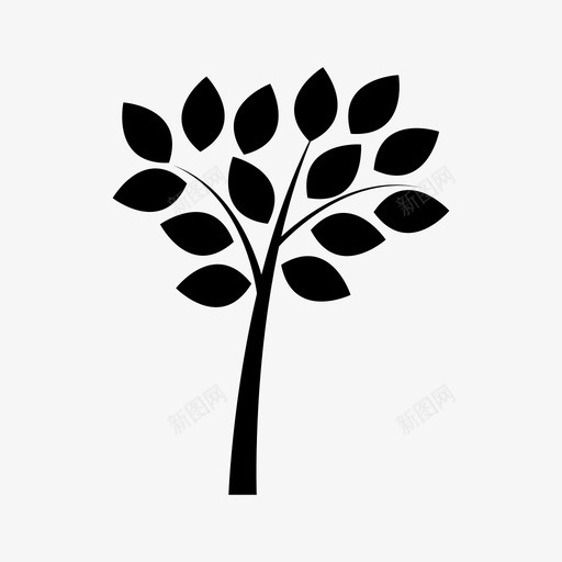 树树叶自然图标svg_新图网 https://ixintu.com 树 树叶 符号 自然