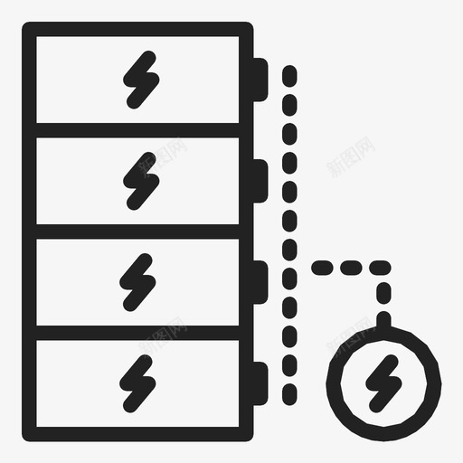 储能电池组可再生能源图标svg_新图网 https://ixintu.com 储能 可再生能源 电池组