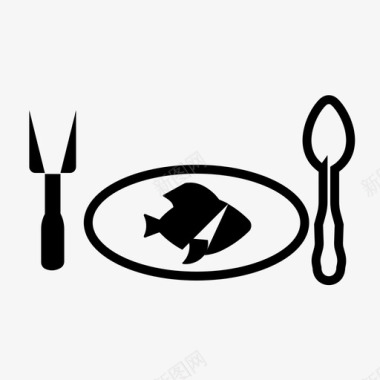 鱼晚餐非蔬菜图标图标