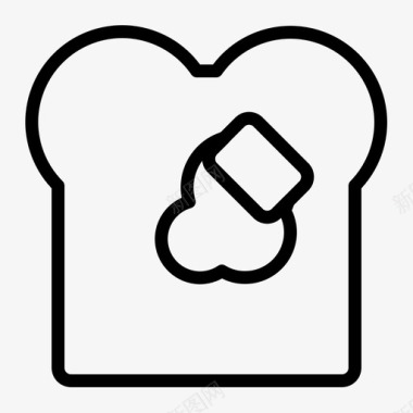 黄油吐司面包早餐图标图标