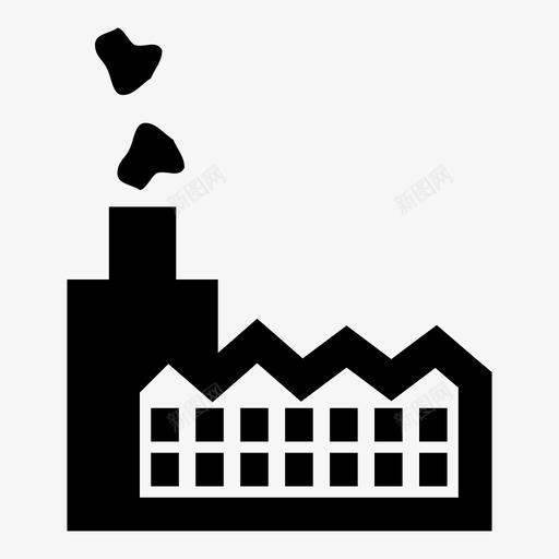 工厂建筑工业图标svg_新图网 https://ixintu.com 制造业 工业 工厂 建筑 烟雾