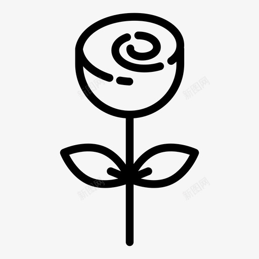 花玫瑰花植物图标svg_新图网 https://ixintu.com 玫瑰 花 花植物