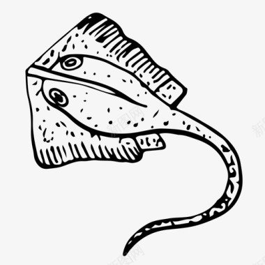 黄貂鱼动物鱼图标图标