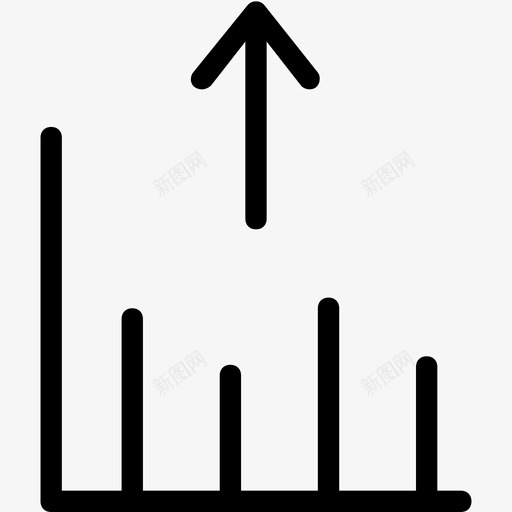 条形图箭头增加图标svg_新图网 https://ixintu.com 向上 增加 条形图 箭头 统计 网页设计平滑线图标